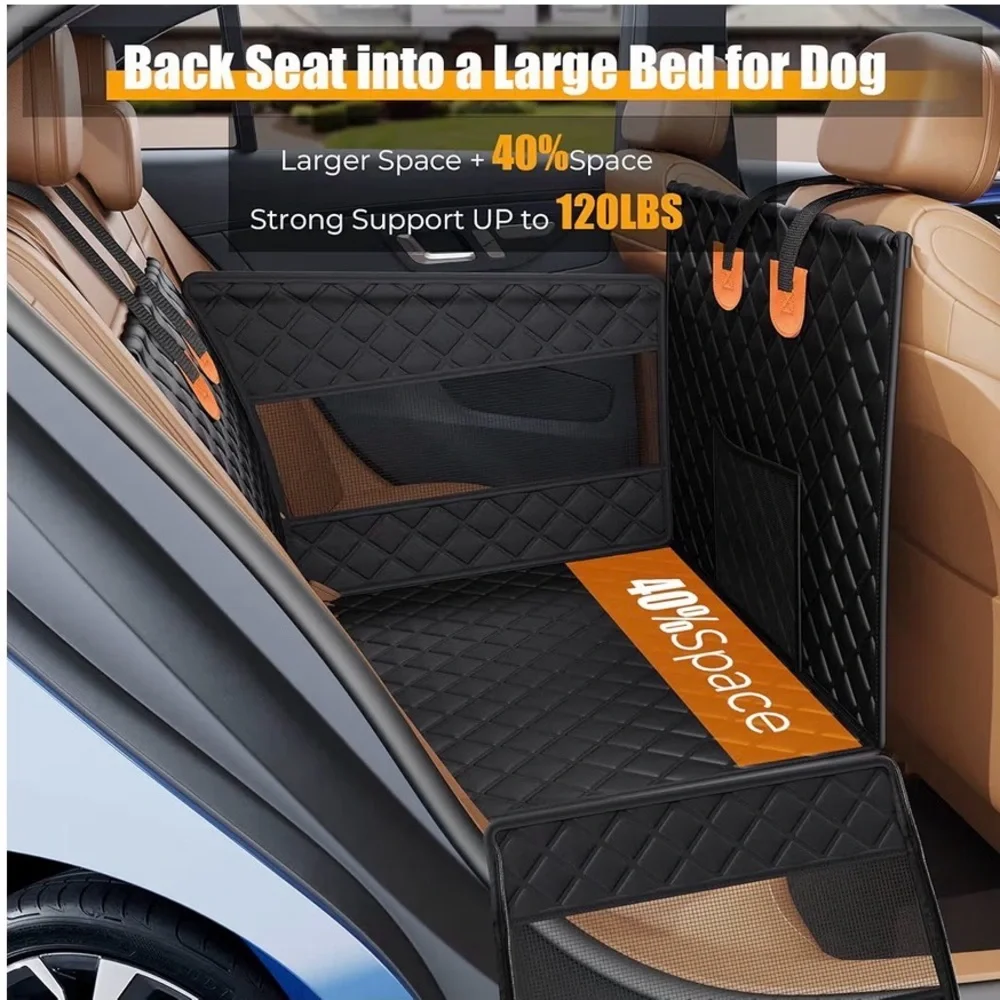 Foldable Puppy🐶Back Seat Extender w Hard Bottom for Dogs🐕Up to 50 lbs